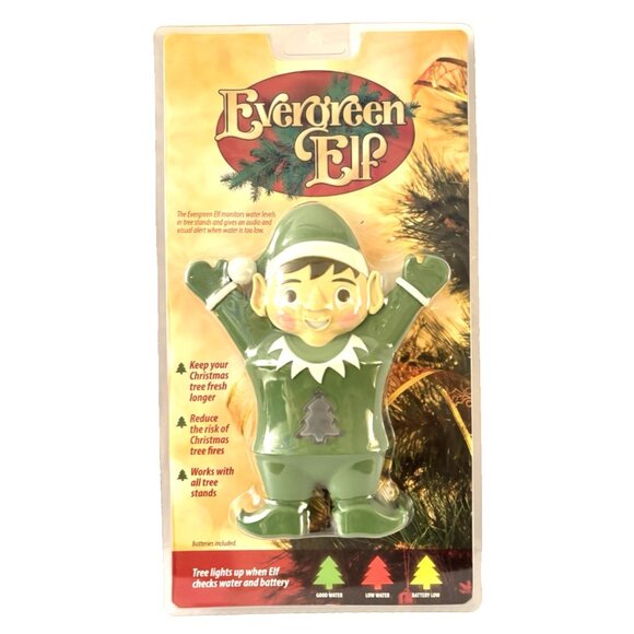 Evergreen Elf Christmas Tree Water Monitor Stand Device Freshness Tree Care NEW - Picture 1 of 5